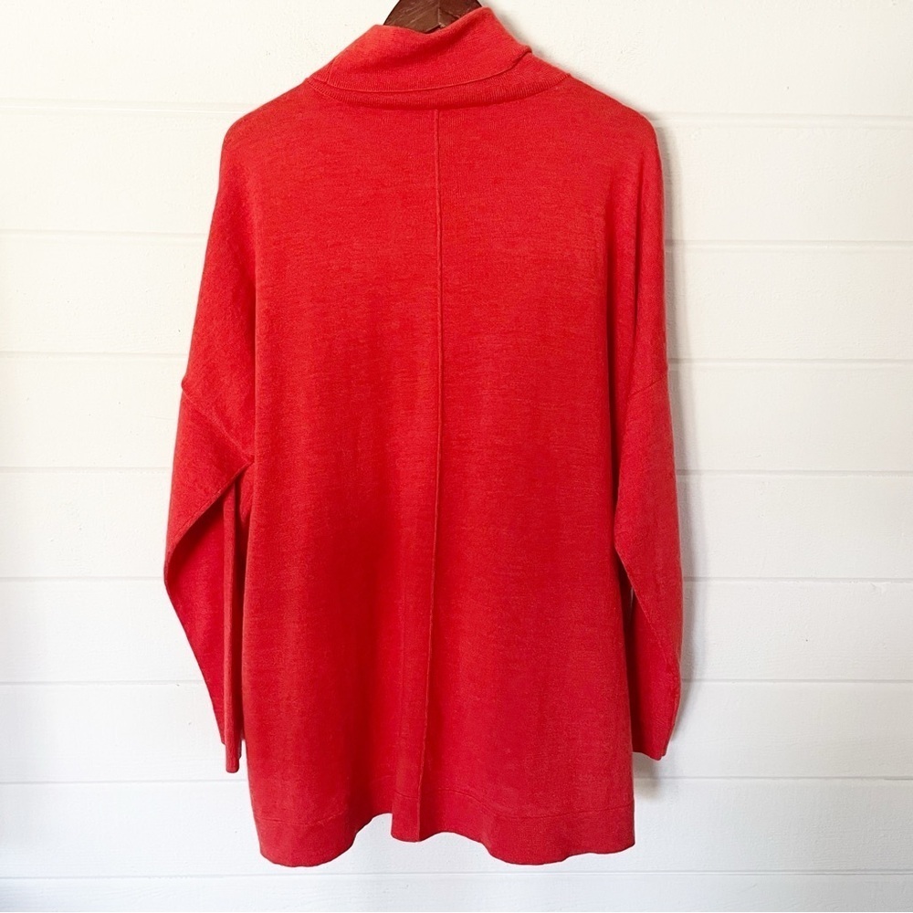Eileen Fisher Merino Wool Turtleneck Center-Seam Tunic Sweater Size L-XL - Picture 7 of 9